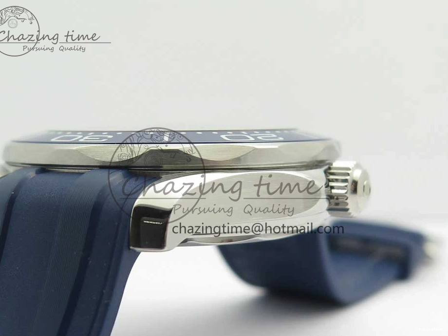 0406 StreetReady 2018 Seamaster Diver 300M VSF 1:1 Best Edition Blue Ceramic Gray Dial on Blue Rubber Strap A8800 V2 (Black Balance Wheel) 7963